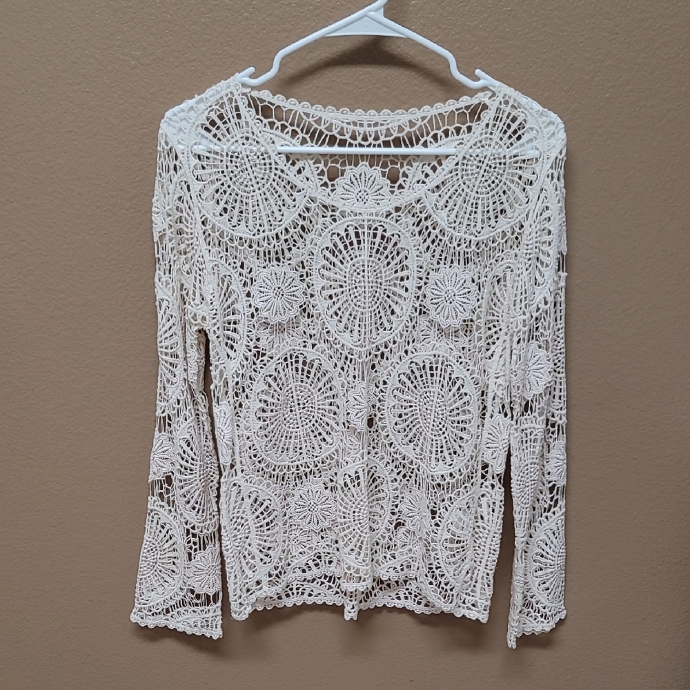 Cream Crocheted Sweater 🤎